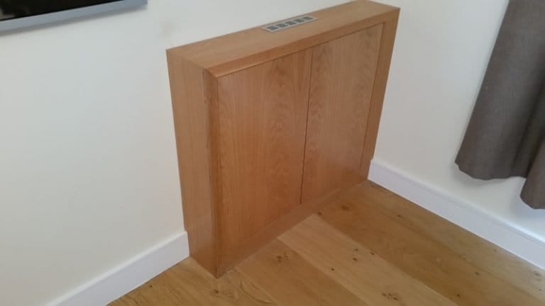 Freestanding timber cabinet with plain doors