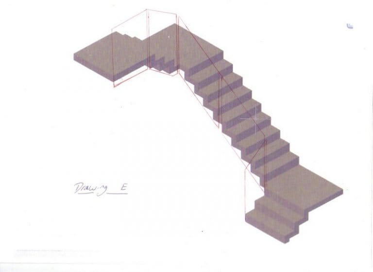 3D model of a quarter turn staircase design