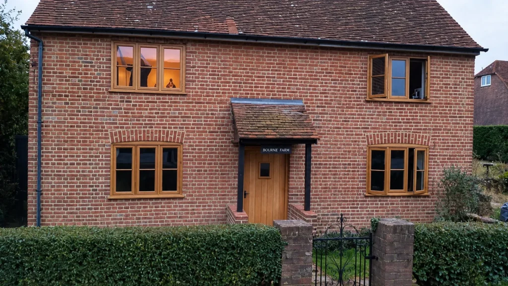 period building fitted with wooden casement windows